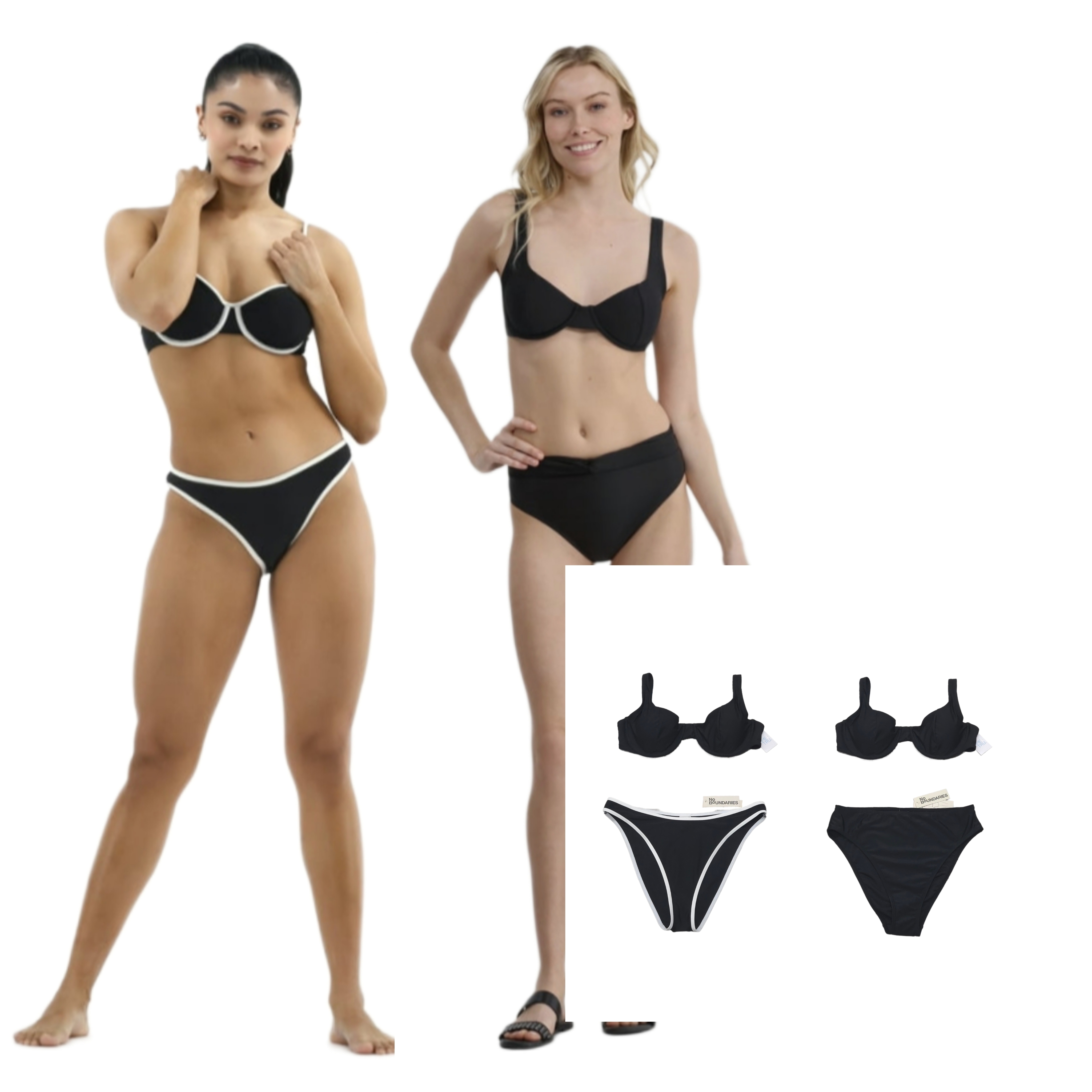 Nwt No Boundaries/Time And Tru Mix & Match Swimsuit Separates - 1 Top/2 Bottoms